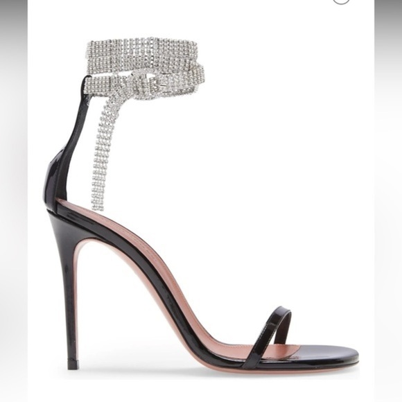 New Amina Muaddi Giorgia Crystal ankle wrap sandal size‎ 38EU - Picture 2 of 15